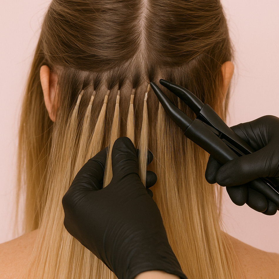 Keratin Hair Extensions Installation